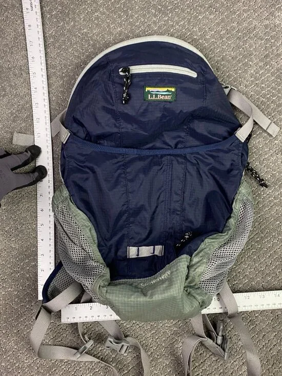 LL Bean Stowaway Ultralight Day Pack Backpack Blue Gray Packable Hiking 294234 - Picture 9 of 11